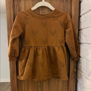 Rylee + Cru Rust Fox Print Kids Sweater